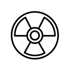 Obraz premium Radiation symbol icon in minimal style with black outline 