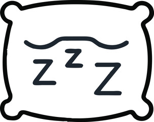 Pillow and Sleep Time Icon