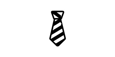 Geometric striped necktie icon in black outline
