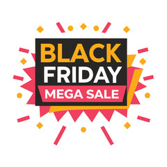 Black Friday Mega Sale Announcement Graphic Design