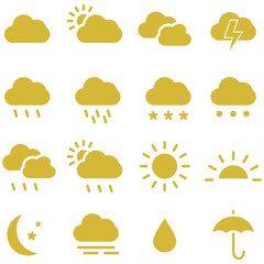 clouds icons set different style and forms