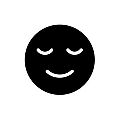 Eyes Closed and Smiling Contentment Icon for Happiness