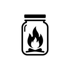 Flame in Jar Contained Symbolizing Controlled Emotions and Safety