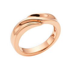 Rose gold ring jewelry close up on transparent background