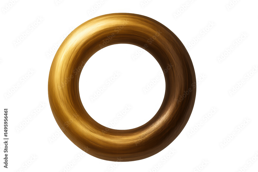 Aufkleber golden ring rotating on transparent background with copy space, perfect for graphic design projects
