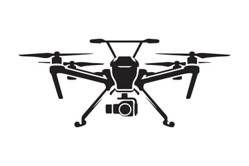 Vector illustration of a military drone flying in the sky