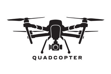 Flying aircraft drone vector illustrations