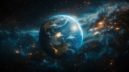 Obraz premium a computer generated image of the earth in space surrounded by stars