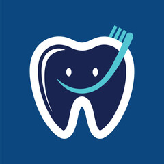 Toothbrush Forming Smile Modern Dental Logo