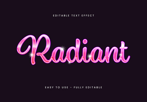 Pink And White Radiant Glossy Font Iridescent Sparkle Text Effect

