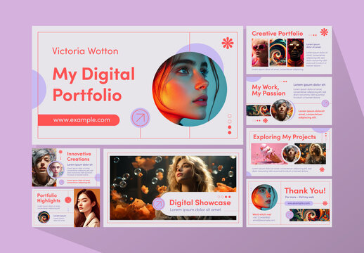 White And Red Digital Portfolio Creative Showcase Project Presentation Template