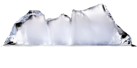 Isolated glacial iceberg, transparent texture, clear, cool, frozen, cut out transparent