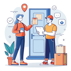 Online Order Delivery to Customer at Home Door