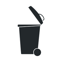 Open Wheeled Trash Can Icon Vector Illustration Graphic Design