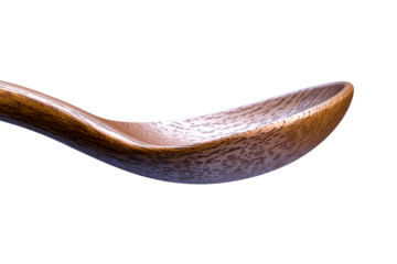 Wooden spoon, handcrafted kitchen utensil close up, cut out transparent