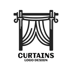 Curtains Vector Logo Design