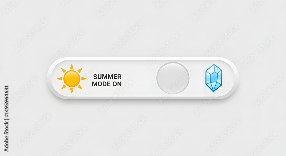 Fototapete summer mode on sleek toggle switch ui design element for websites and apps