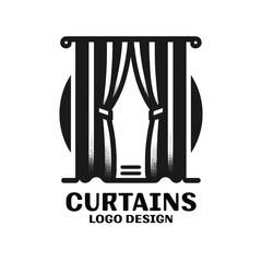 Curtains Vector Logo Design