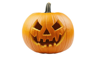 Pumpkin with a scary face carved into it