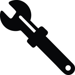 metal adjustable wrench silhouette