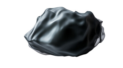 Abstract form, fluid shape on black background, cut out transparent