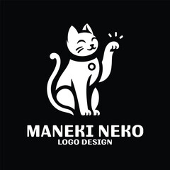 Maneki Neko Vector Logo Design