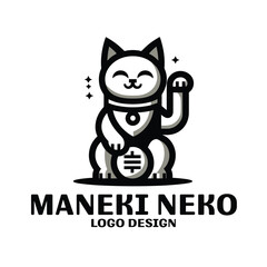 Maneki Neko Vector Logo Design