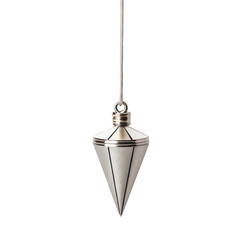 Silver plumb bob on black back isolated on transparent background