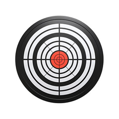 Target clipart in PNG format, isolated on transparent background. Ideal for marketing, goal-setting visuals, business strategy concepts, and digital user interface designs.

