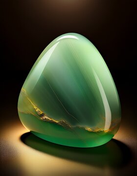 Polierter Jade-Stein mit weichem Licht, Studioaufnahme