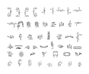 Obraz premium hand drawn alphabet set