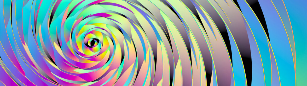 Vibrant swirling colors in sacred geometry illustration