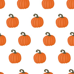 Orange Pumpkins Repeating Pattern on Black Background