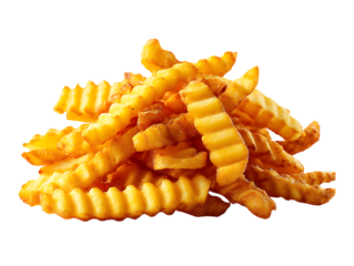 Tasty rippled french fries with crispy texture