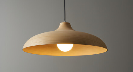 Stylish Wooden Pendant Lamp With A Contemporary Design Interior Element