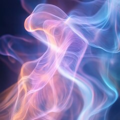 Obraz premium Glowing Neon Smoke Waves in Purple Pink and Blue Colors