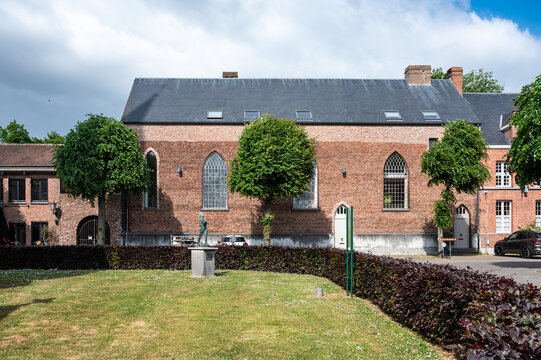 The historical Queen Astrid square in the village center of Bazel, Kruibeke, East Flanders, Belgium