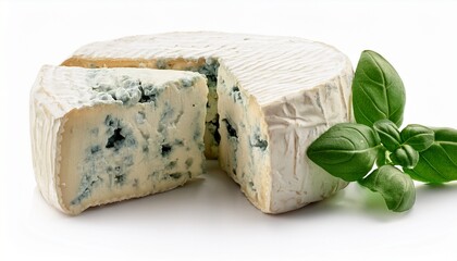 blue cheese on white background isolated