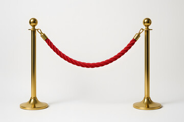 Gold Stanchions with a Red Rope Barrier