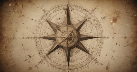 Fototapeta premium Faded celestial atlas, intricate star constellations, aged paper texture, stars, research