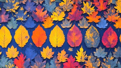 Vibrant patterns of autumn leaves in harmony
