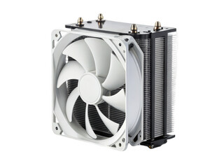A white cpu cooler isolated isolated on transparent background