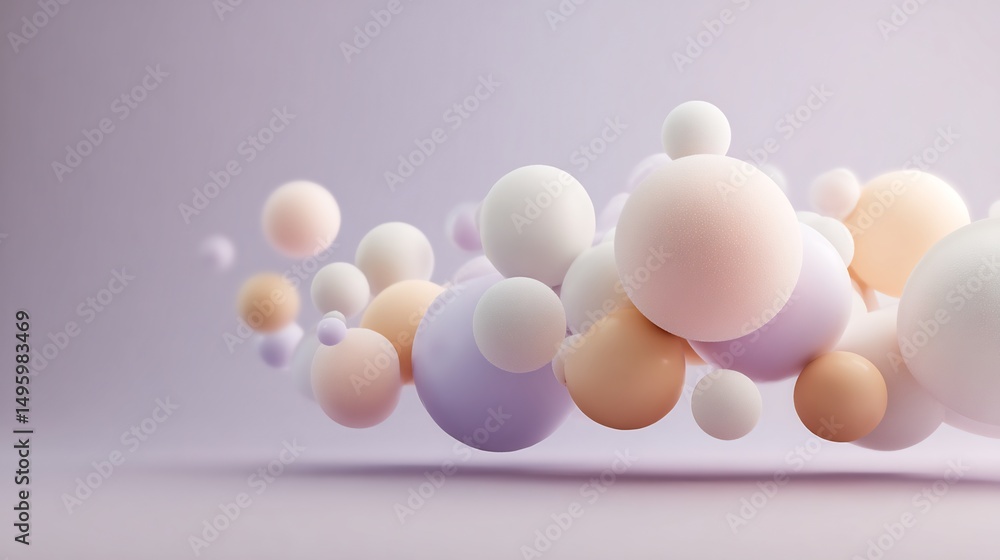 Poster abstract pastel sphere composition with soft lighting for modern background use