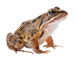 A frog sitting in the dark isolated on transparent background