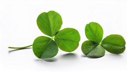 four leaf clover isolated white background generative ai