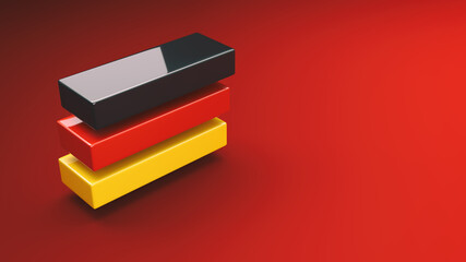 Stacked black, red, and gold bars, symbolizing German national colors and unity