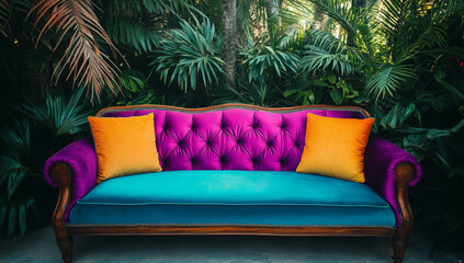 Colorful Throw Pillows and Cozy Sofa Interiors – Modern Home Decor Photography. AI generative.