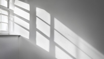 Obraz premium window shadow drop on white wall background