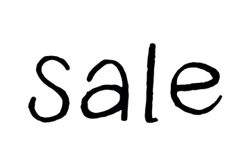 Sale lettering Handwritten word Ink illustration Modern brush calligraphy Template for marketing ad, print, web, banner, poster, flyer