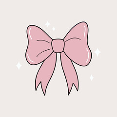 Pink Cute Cartoon Bow Clipart Illustration